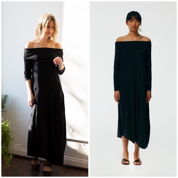 Tibi / Off The Shoulder T-Shirt Dress Black size 2 - Picture 1 of 12